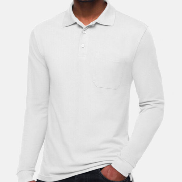 Pocket-Longsleeve-Polo MIKRALINAR® ECO Miniaturansicht